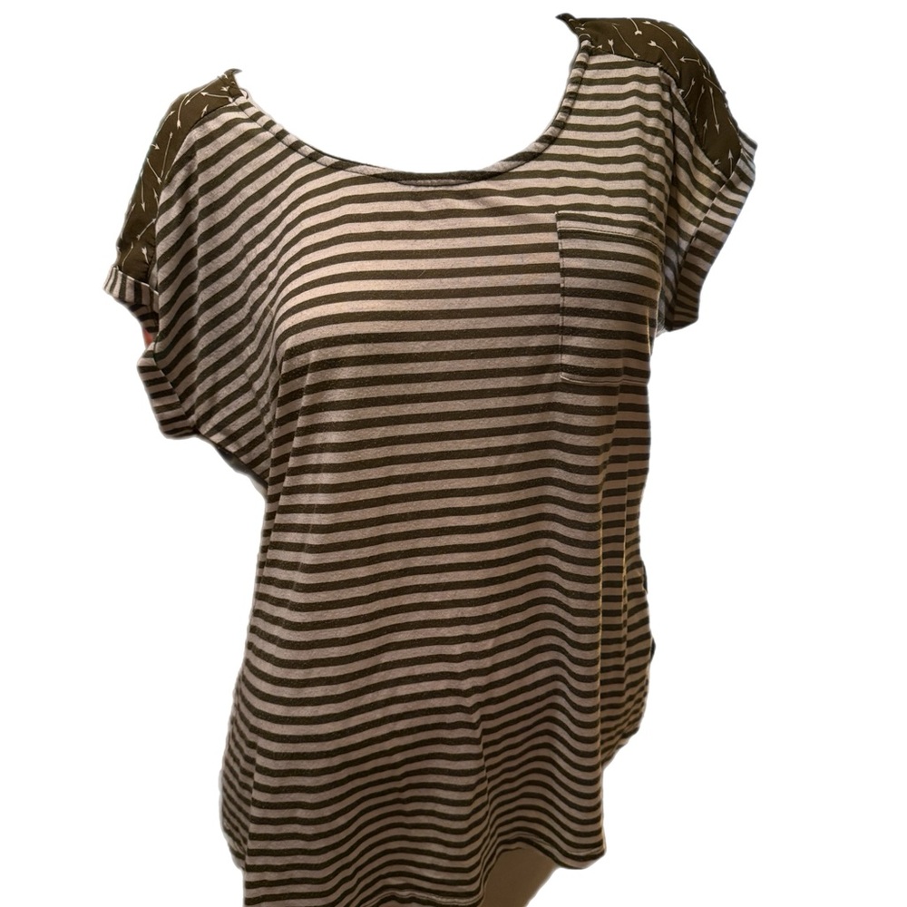 No Boundaries Striped Short Sleeve Pocket Tee